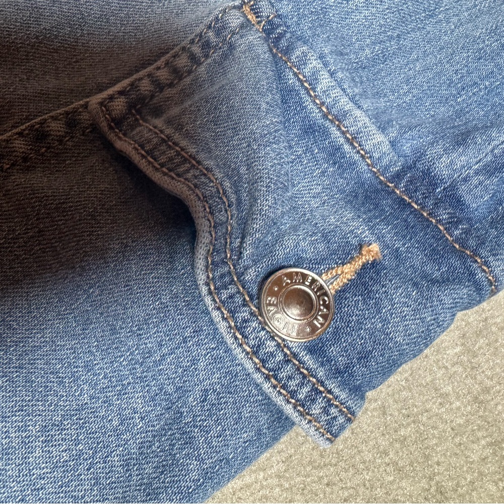 American Eagle Outfitters Denim Cargo Baggy Wide Leg Jean size 8 short - Picture 6 of 6